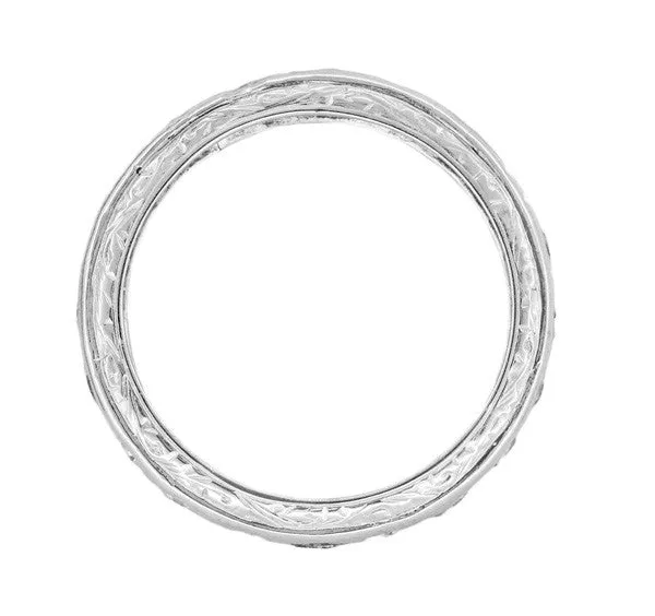Bakersville Platinum Art Deco Eternity Single Cut Diamond Wedding Ring - Size 5.5