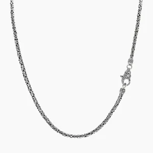 Bali Byzantine Sterling Silver Necklace 4mm Gauge (18"-24")