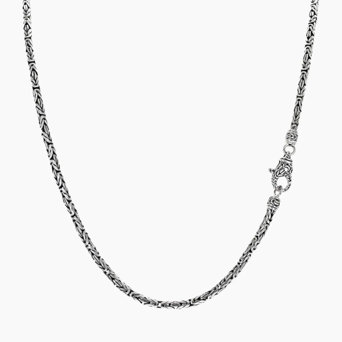 Bali Byzantine Sterling Silver Necklace 4mm Gauge (18"-24")