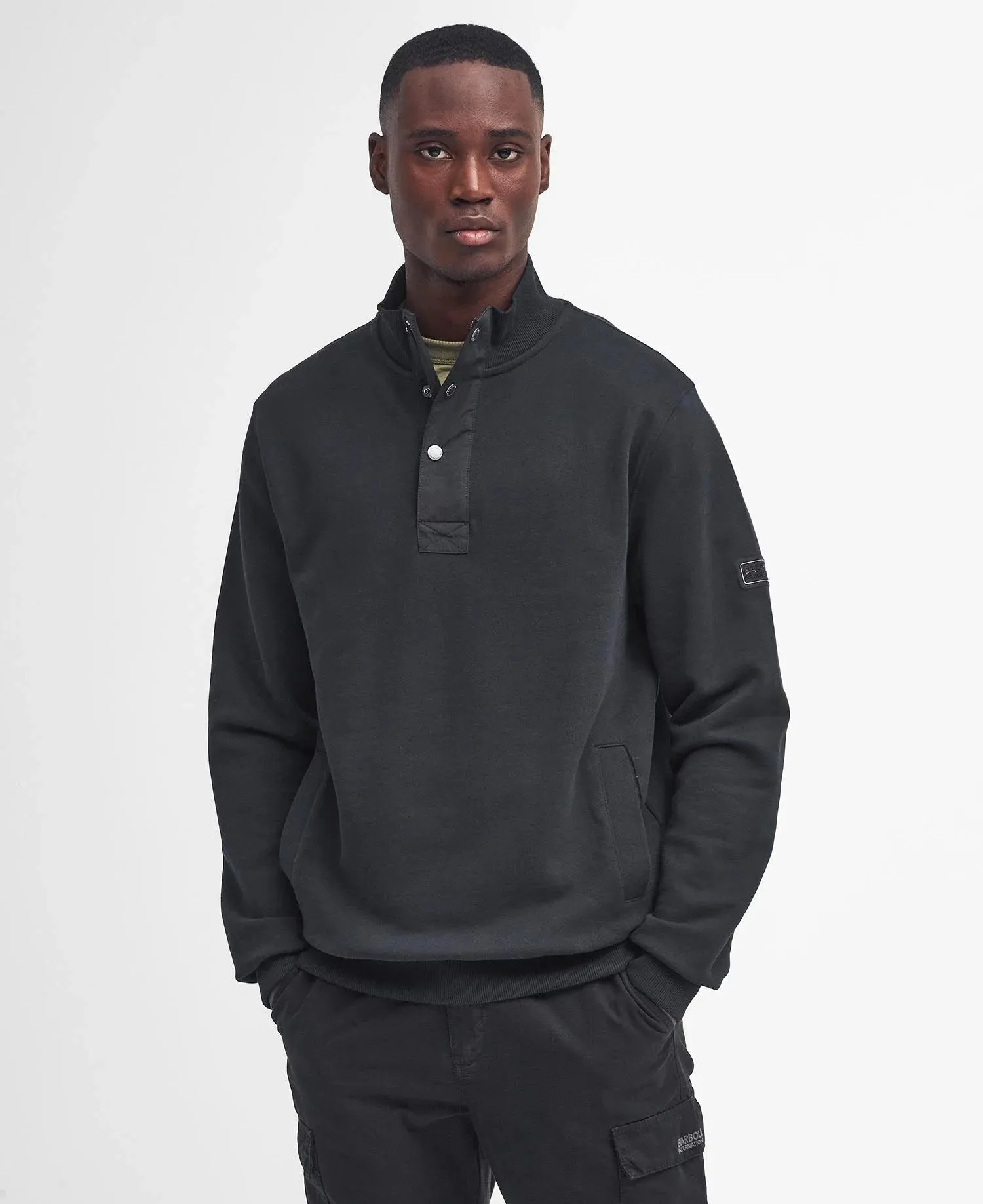 Barbour International Mens Flight Half Zip - Black