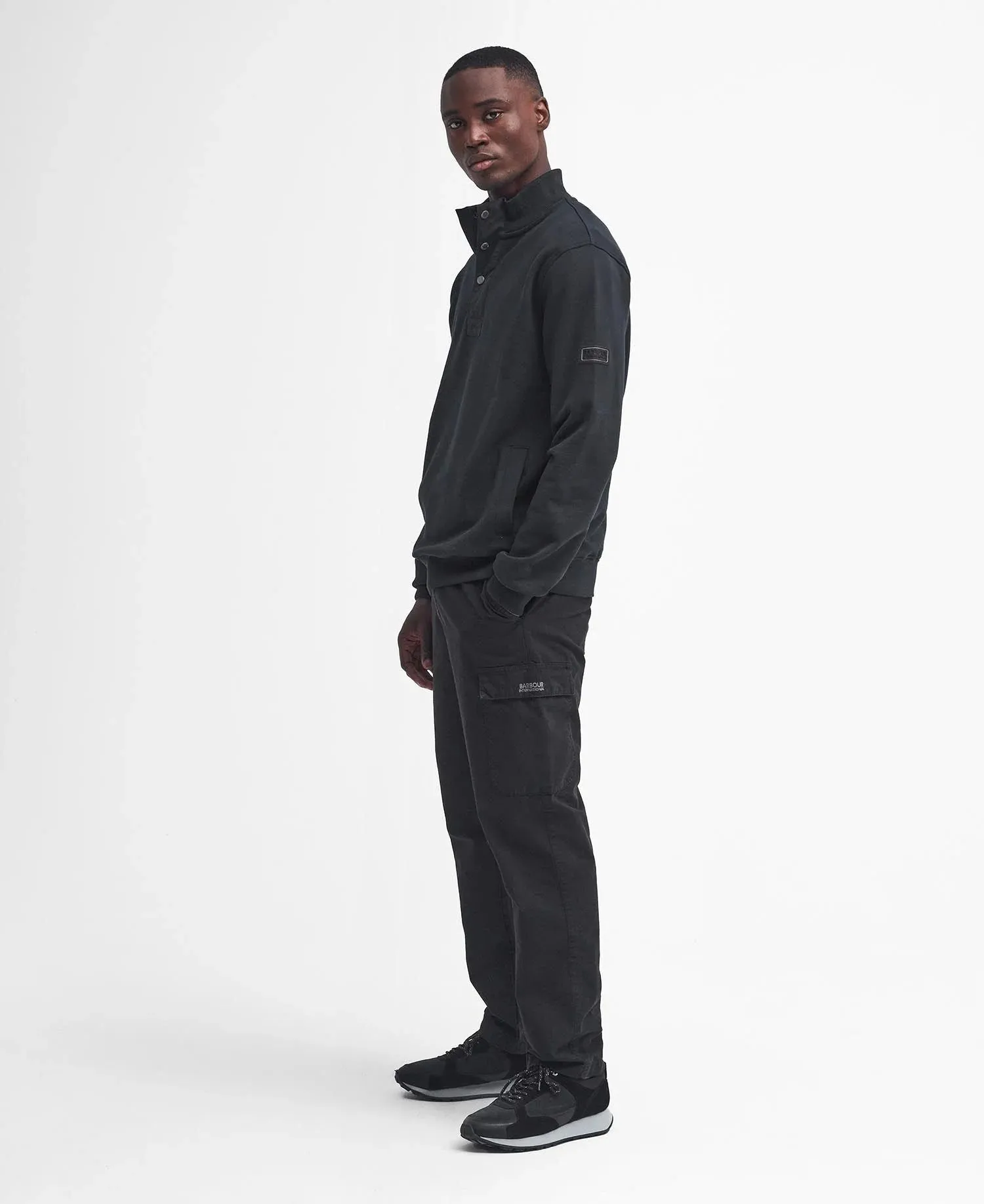 Barbour International Mens Flight Half Zip - Black