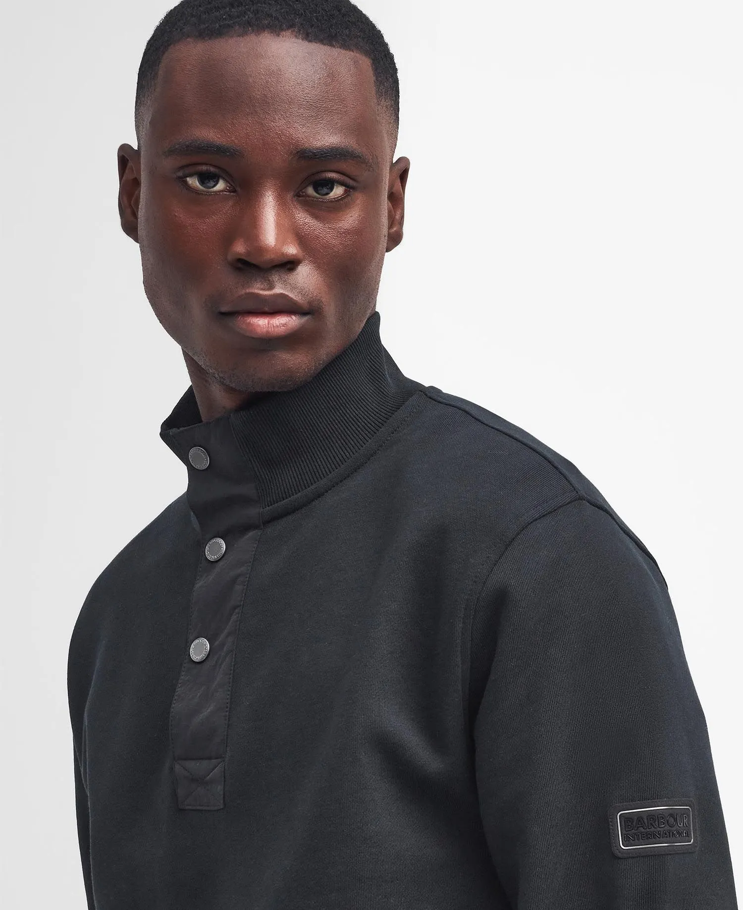 Barbour International Mens Flight Half Zip - Black