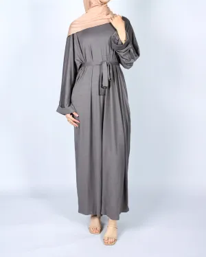 Basic Jersey Abaya - Gray