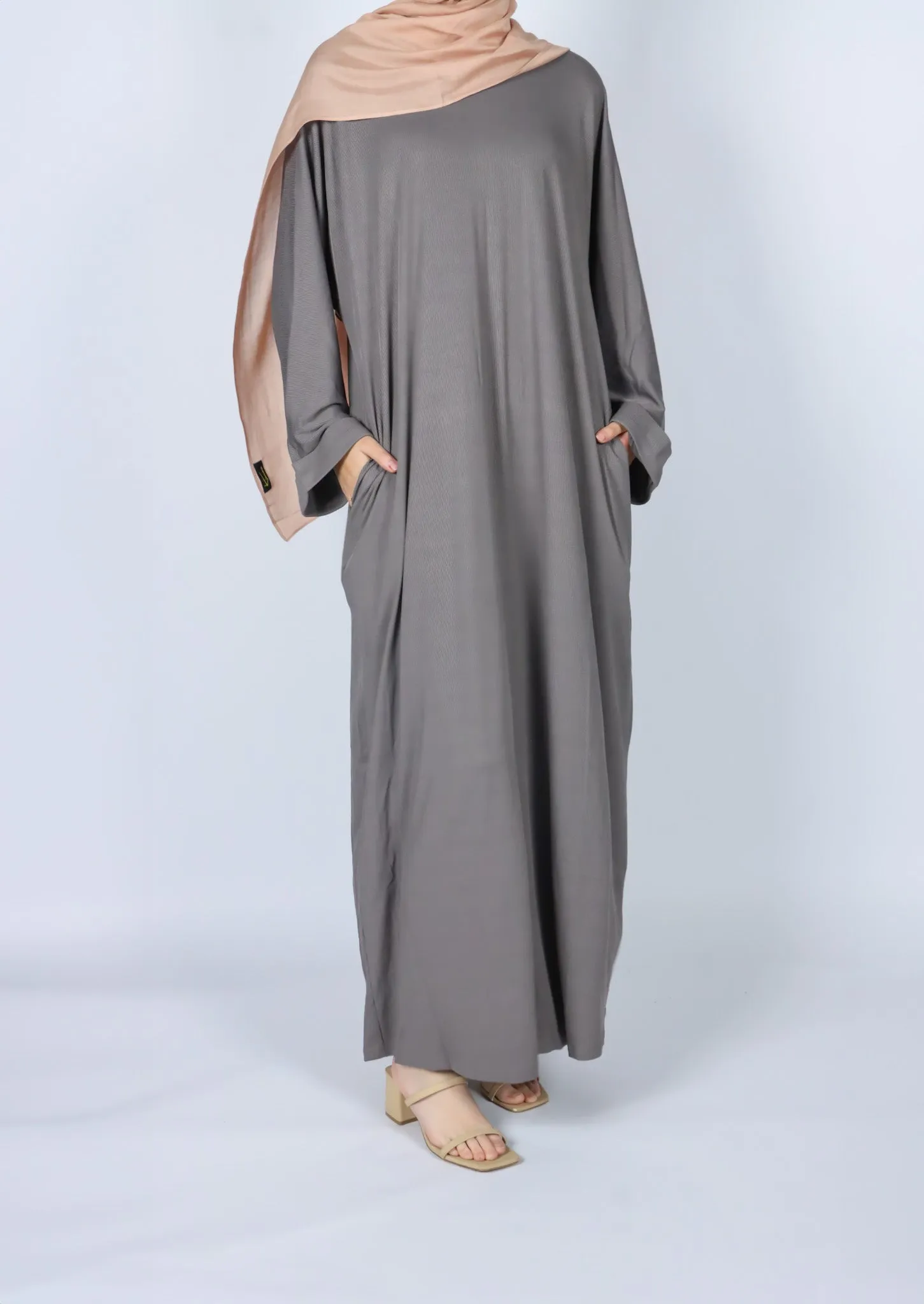 Basic Jersey Abaya - Gray