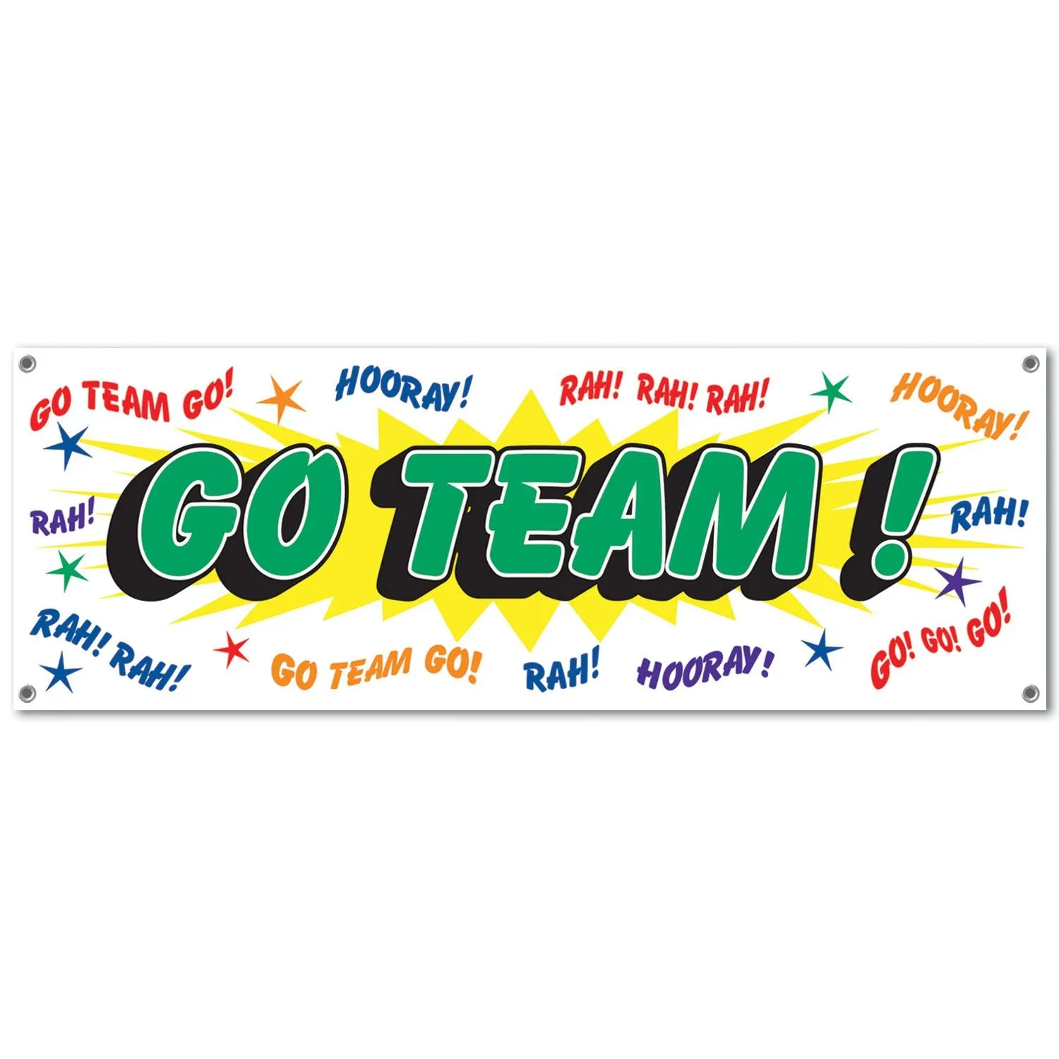 Beistle Go Team! Sign Banner 5' x 21 in  (1/Pkg) Party Supply Decoration : Sports
