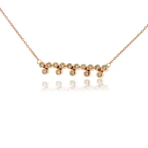 Bezel Set Diamond Bar Style Necklace