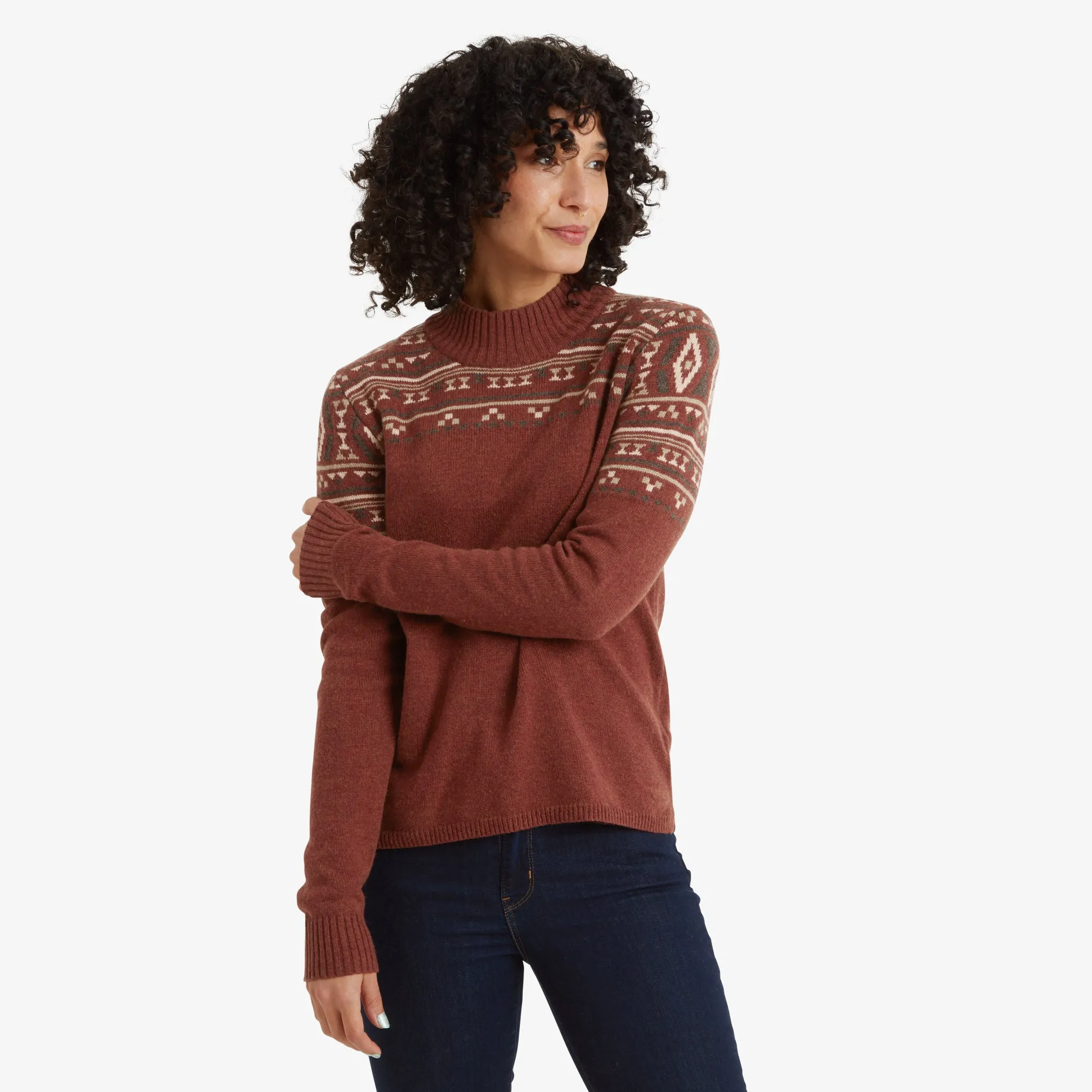 Bhutla Crew Sweater - Rust
