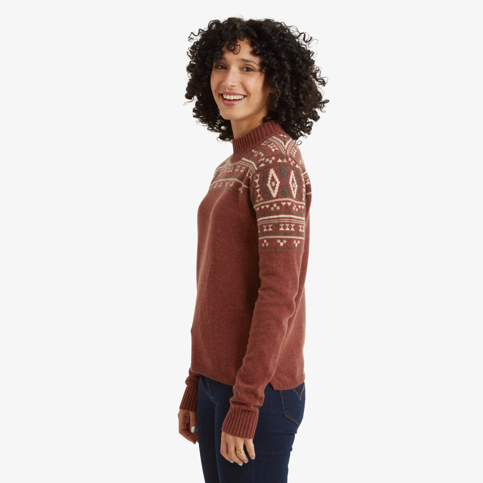 Bhutla Crew Sweater - Rust