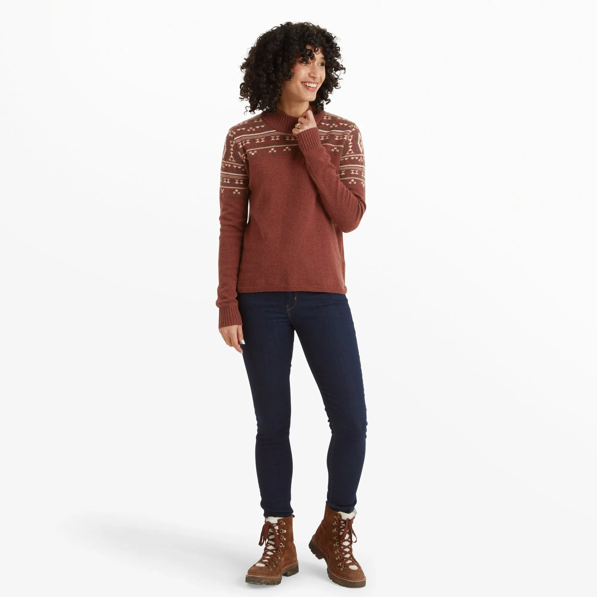 Bhutla Crew Sweater - Rust