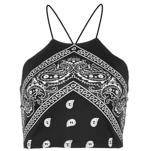 Black Bandana Crop Top