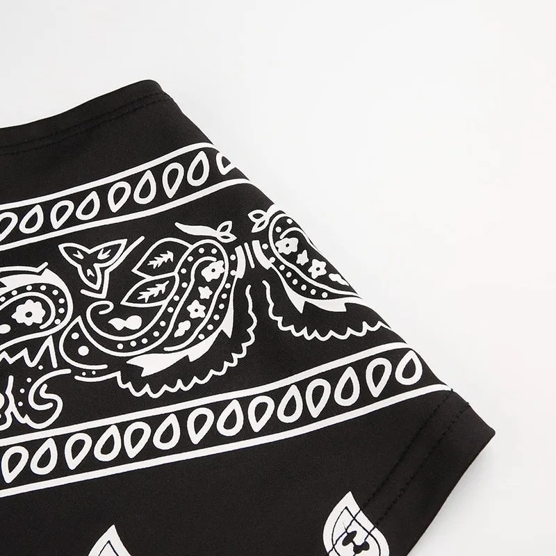 Black Bandana Crop Top