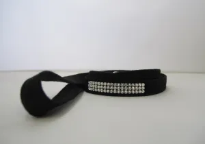 Black Microsuede 1/2" x 4' Leash - 3 Row
