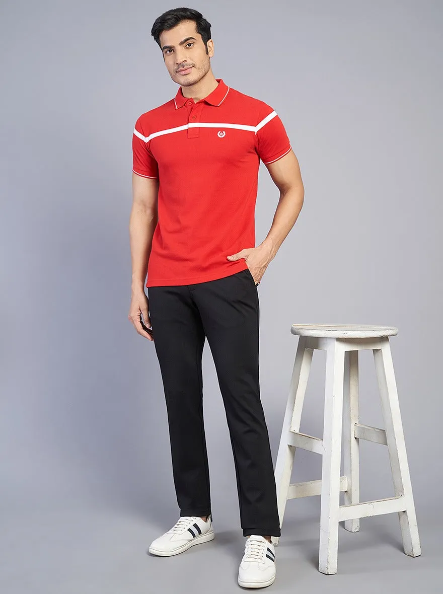 Black Solid Venice Fit Casual Trouser | JadeBlue
