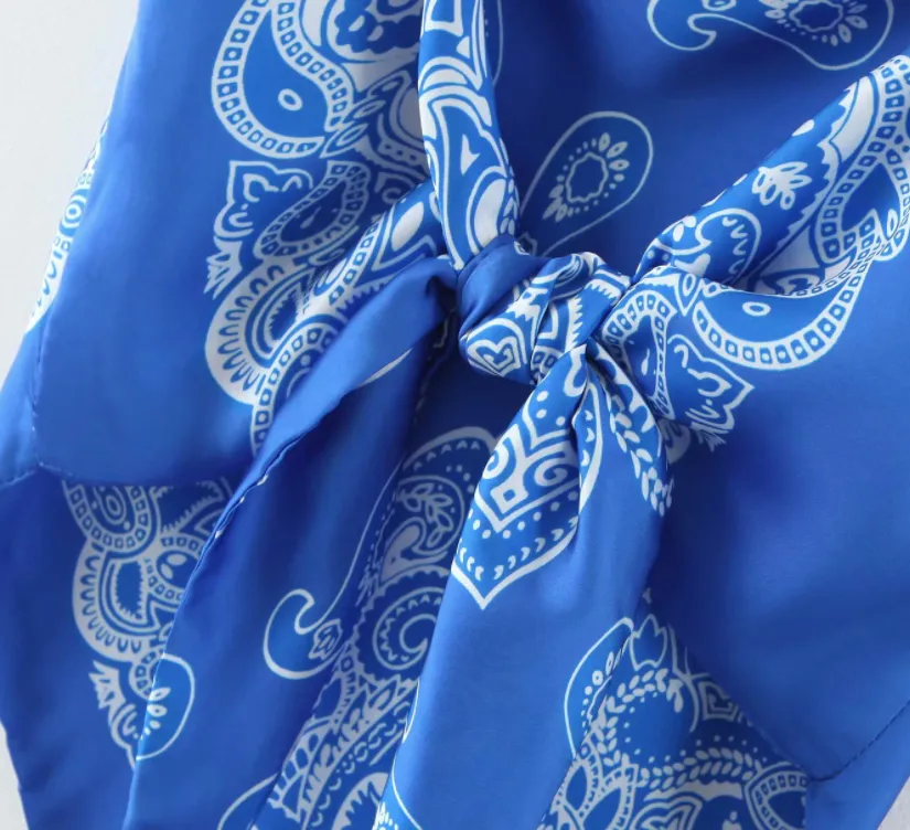 Blue Bandana Top