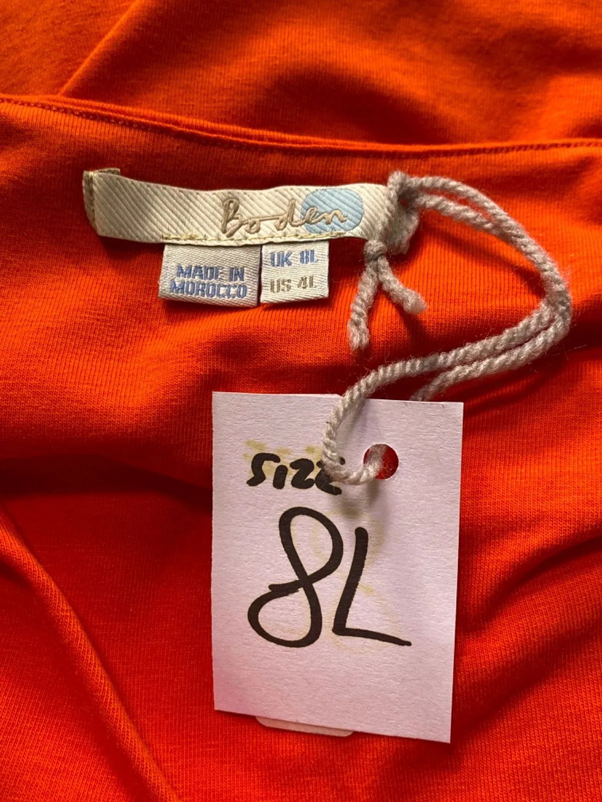 Boden Orange Sleeveless Ruched Dress UK 8L