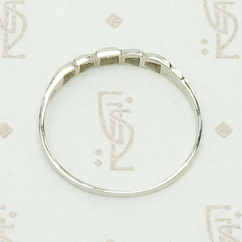 Bow and Flowers White Gold and Diamond Band