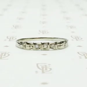 Bow and Flowers White Gold and Diamond Band