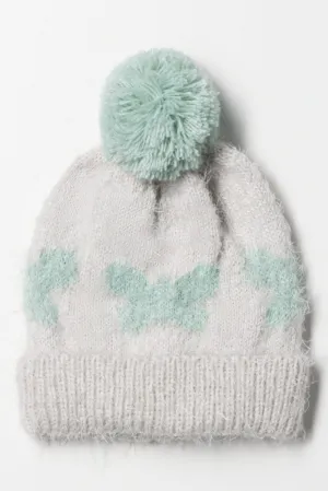 Butterfly Beanie Grey