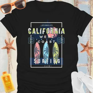 California Surfing Club Sunset Palm Trees T-Shirt