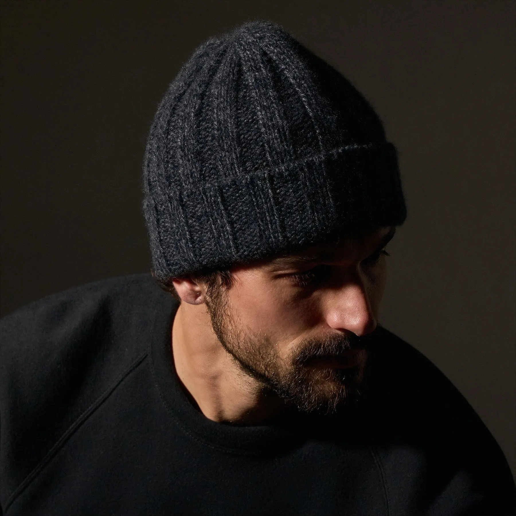 Cashmere Marled Beanie - Charcoal Marl