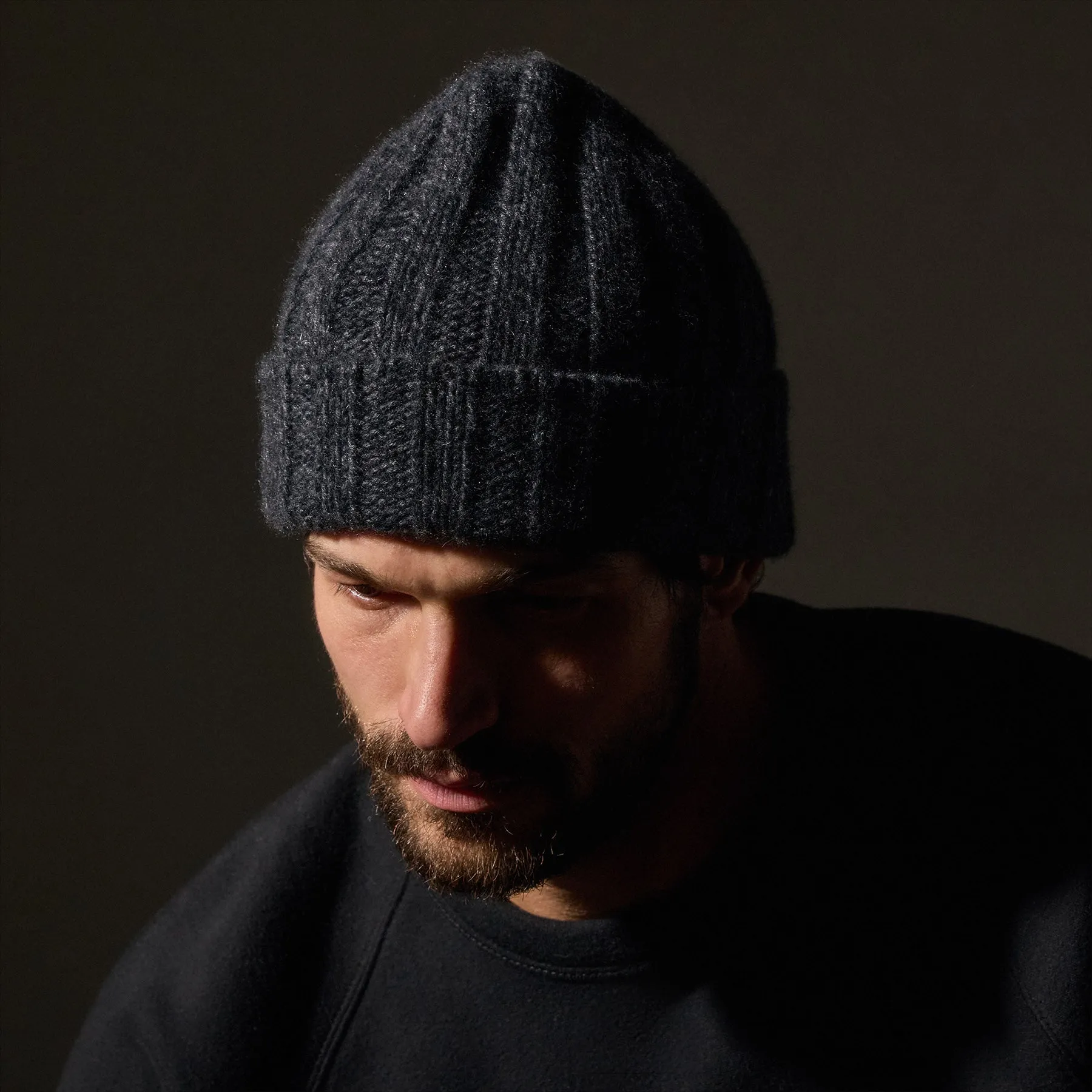 Cashmere Marled Beanie - Charcoal Marl