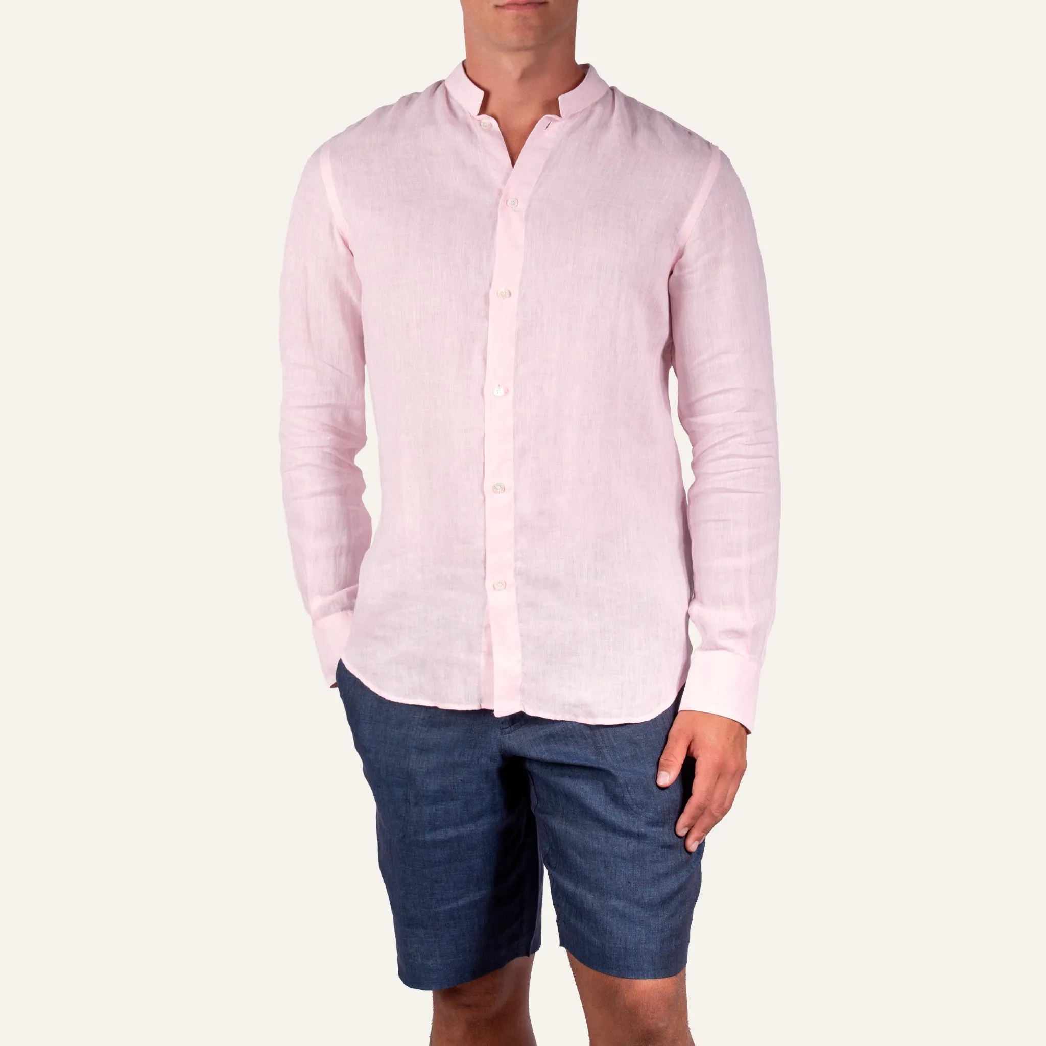 Casual Linen Shirt Pink