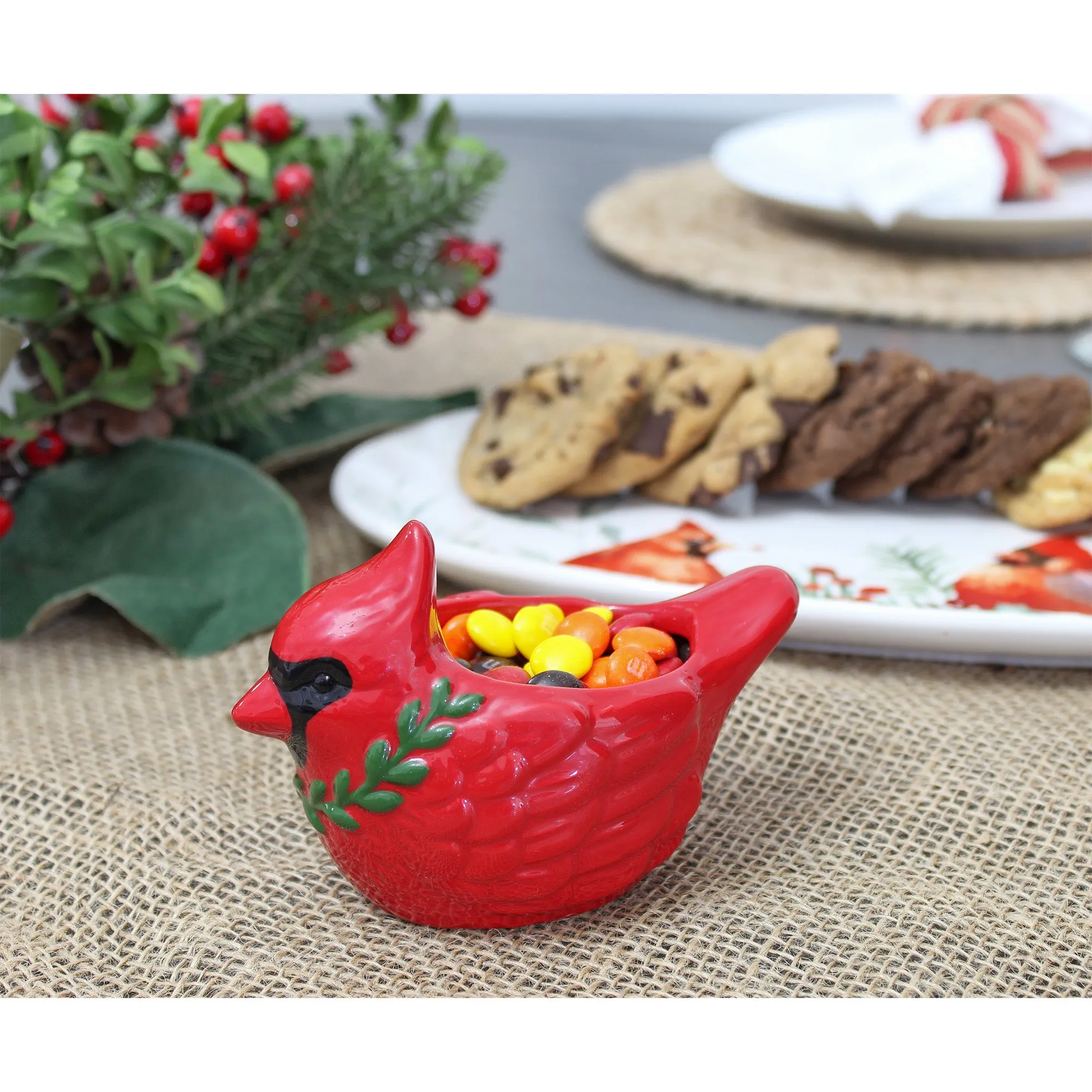 Christmas Cardinal Candy Dish (Ceramic, Case of 48)