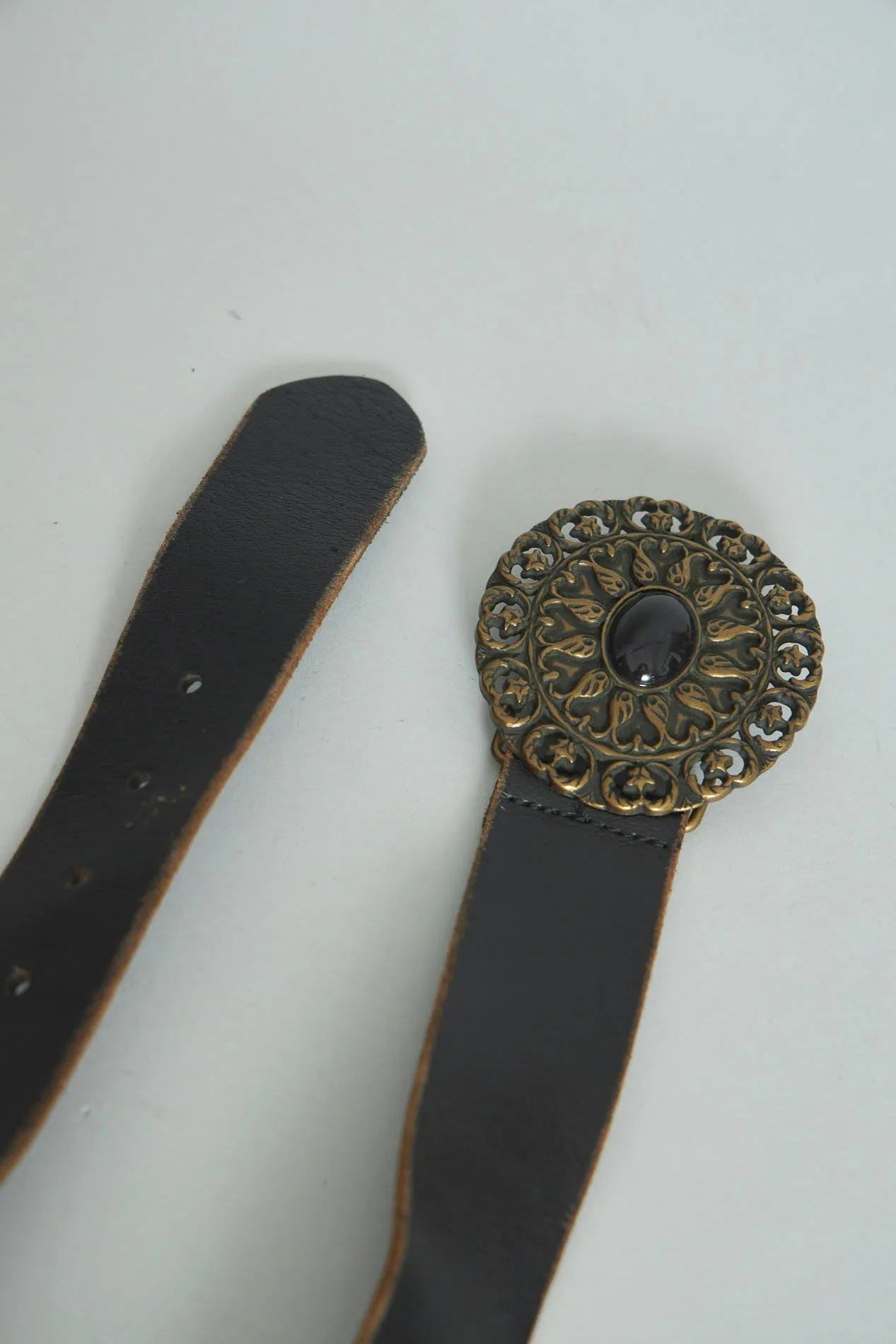 Cinturon vintage  negro nostalgic talla M 785