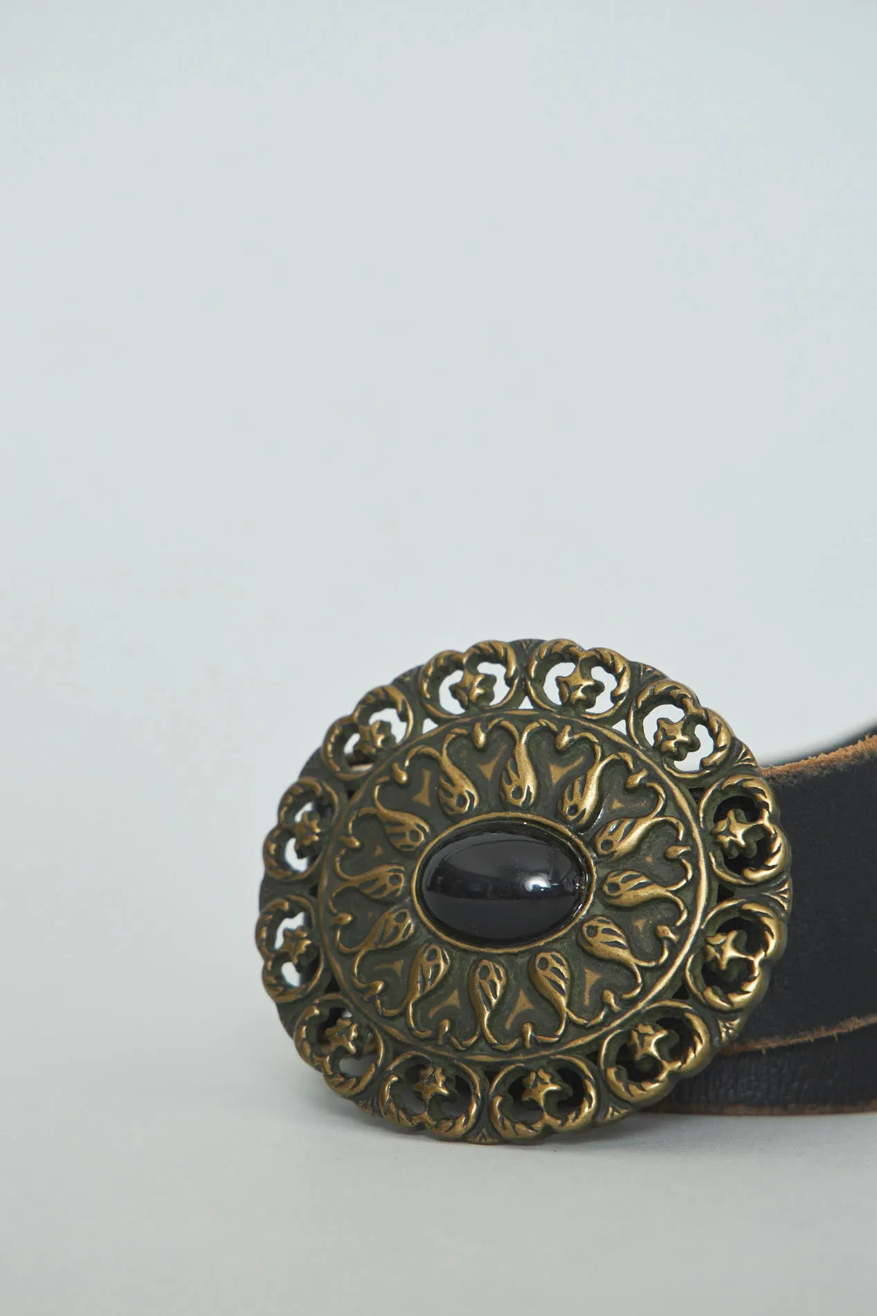 Cinturon vintage  negro nostalgic talla M 785