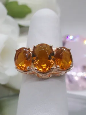 Citrine Ring, Rose Gold Art Deco Jewelry #D36