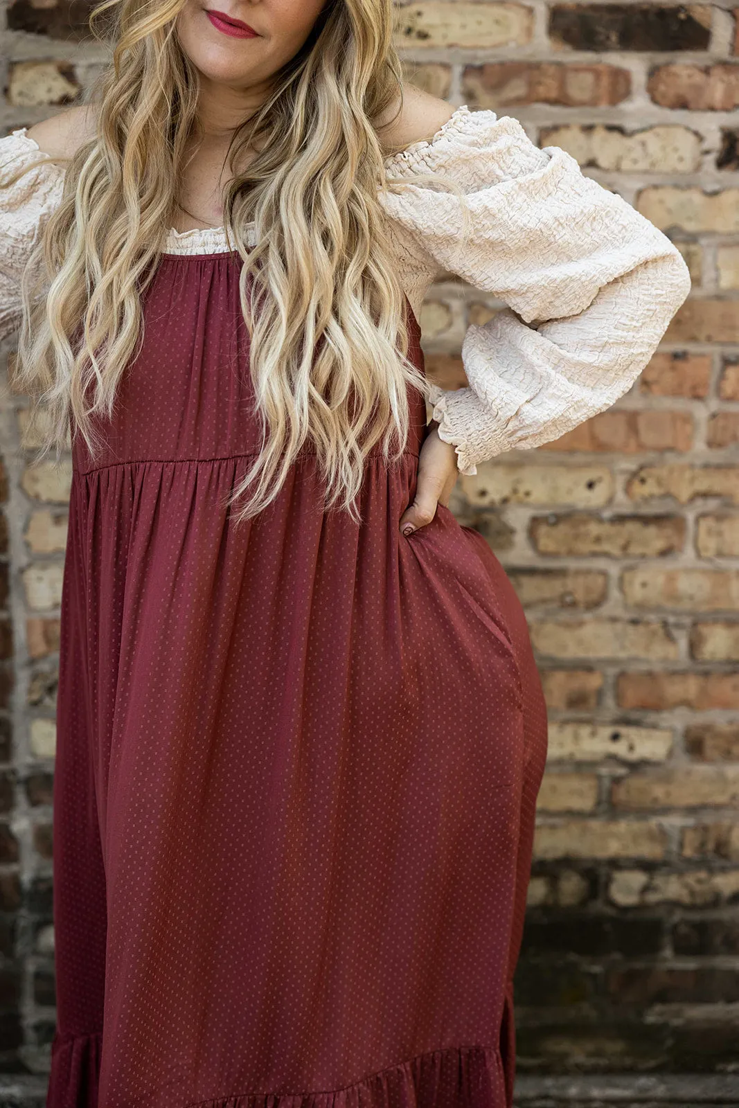 cline midi dress in red