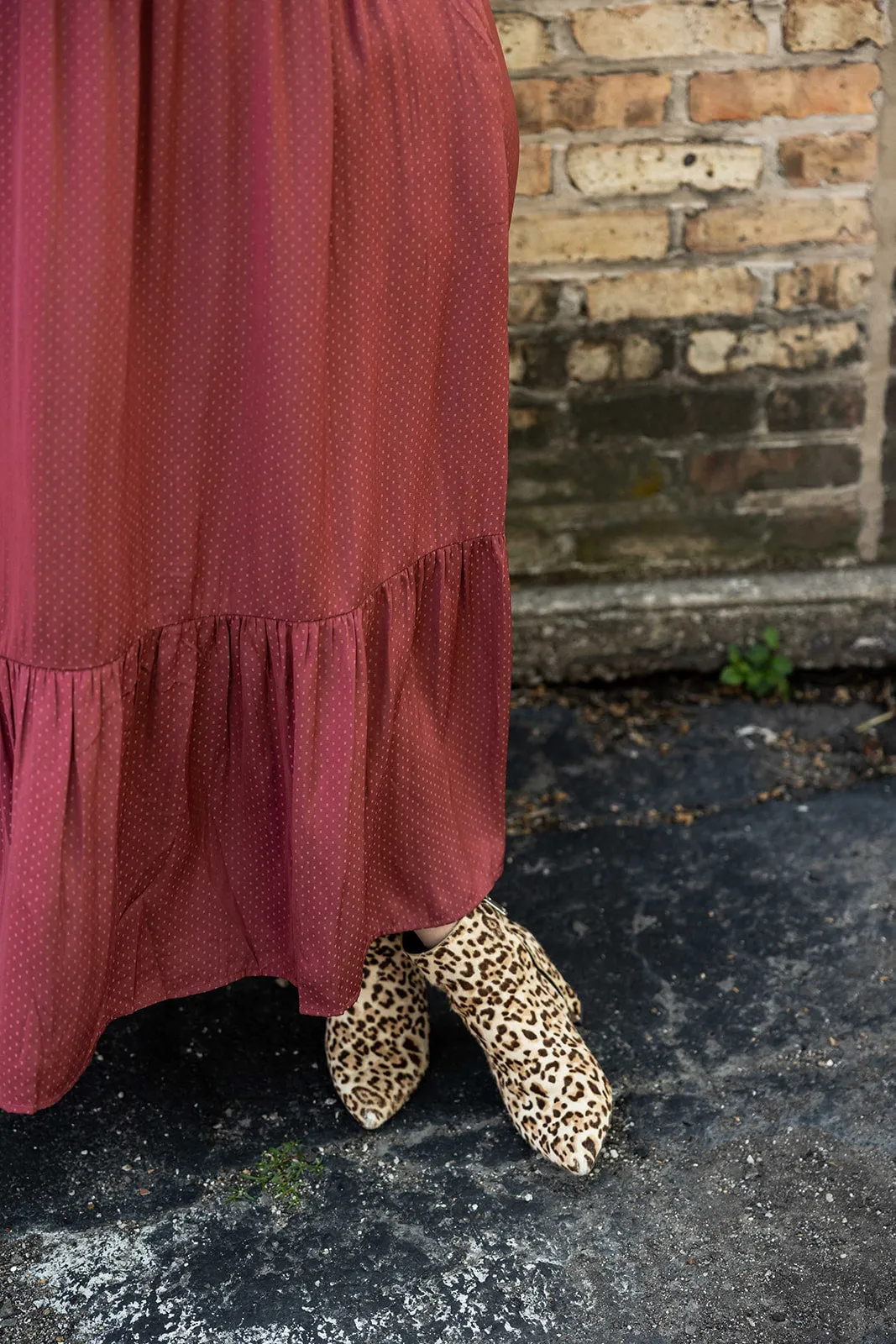 cline midi dress in red