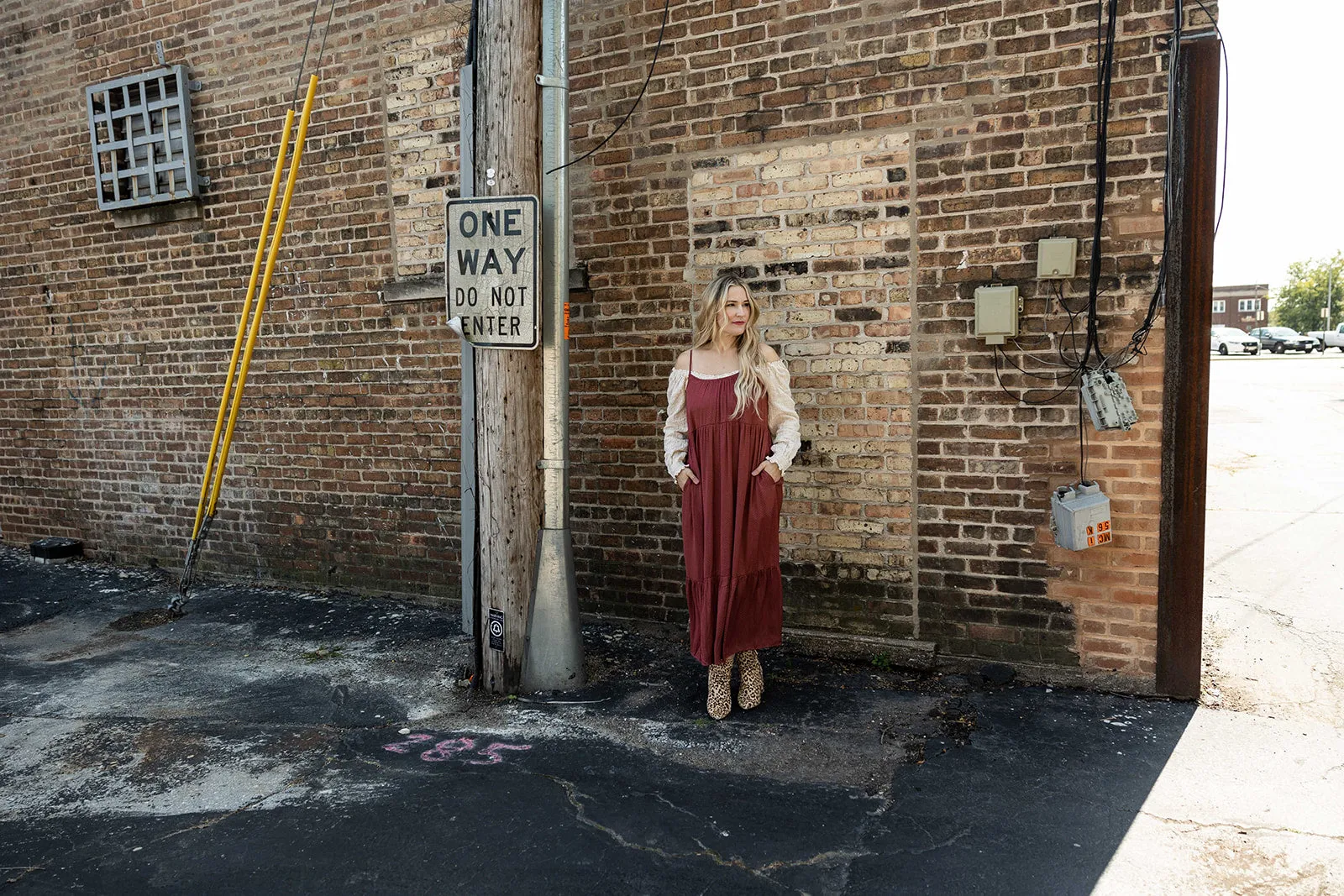 cline midi dress in red