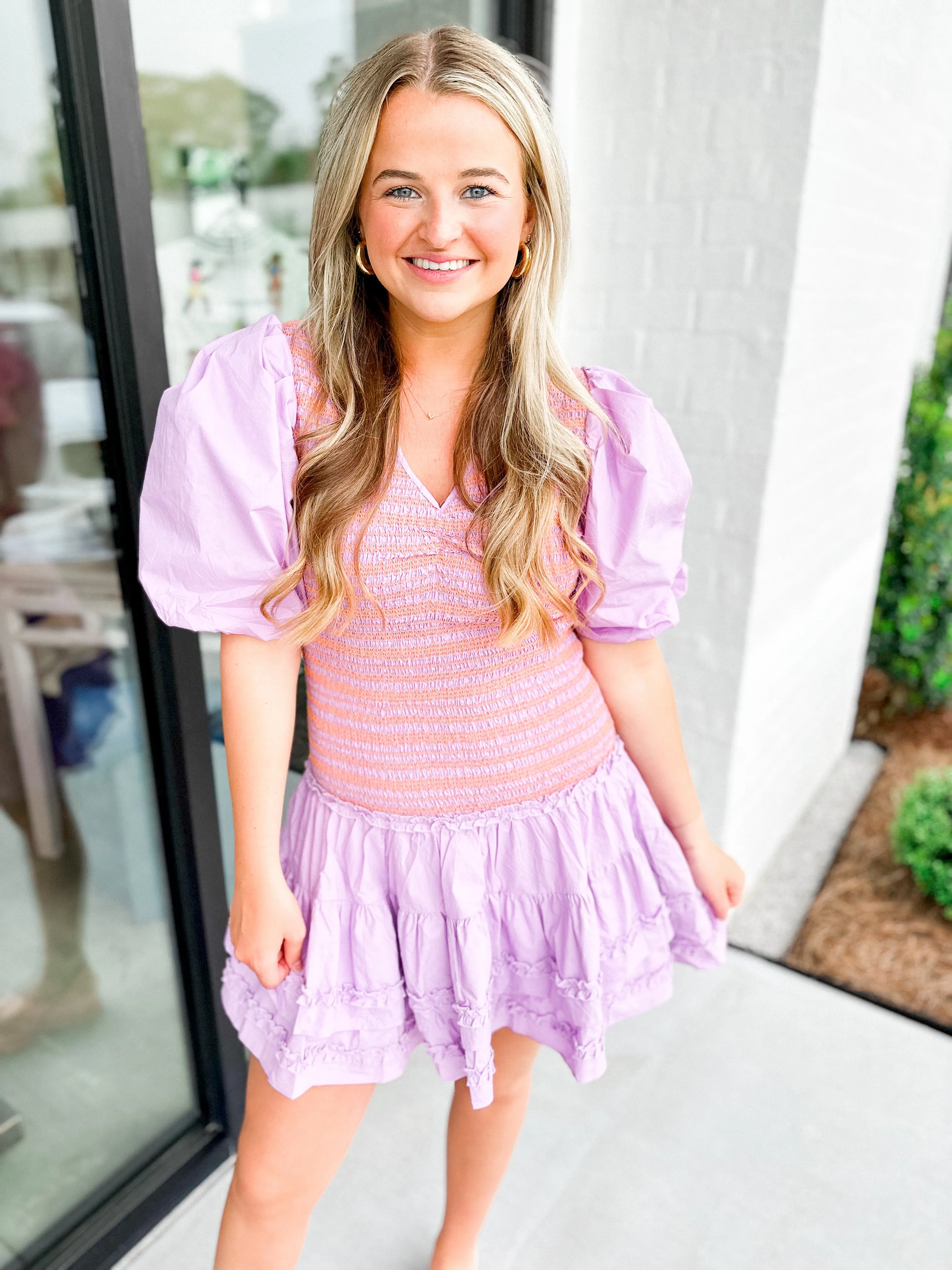 Color Pop Smocked Dress