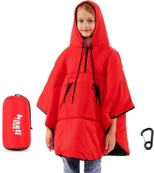 Comfortable Wearable Stadium Blanket - Camping Poncho Blanket - Large Outdoor Hooded Blanket Windproof Poncho Sports Blanket