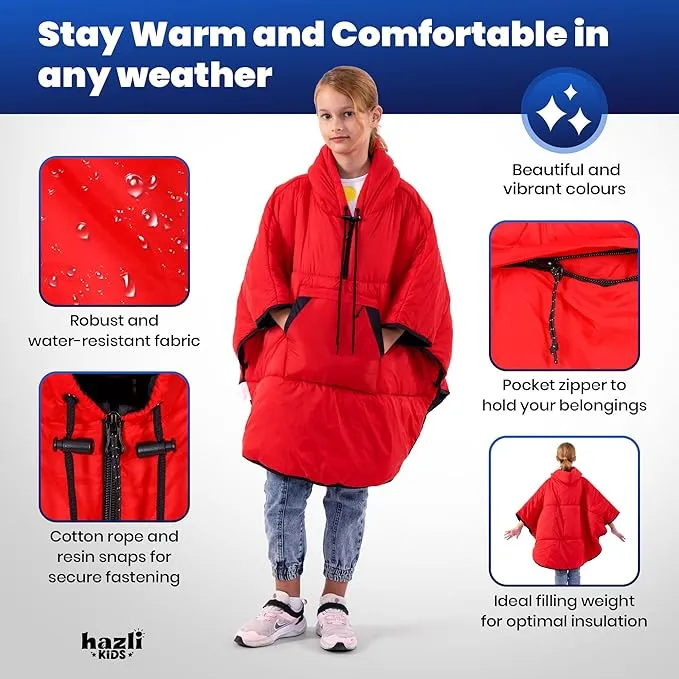 Comfortable Wearable Stadium Blanket - Camping Poncho Blanket - Large Outdoor Hooded Blanket Windproof Poncho Sports Blanket