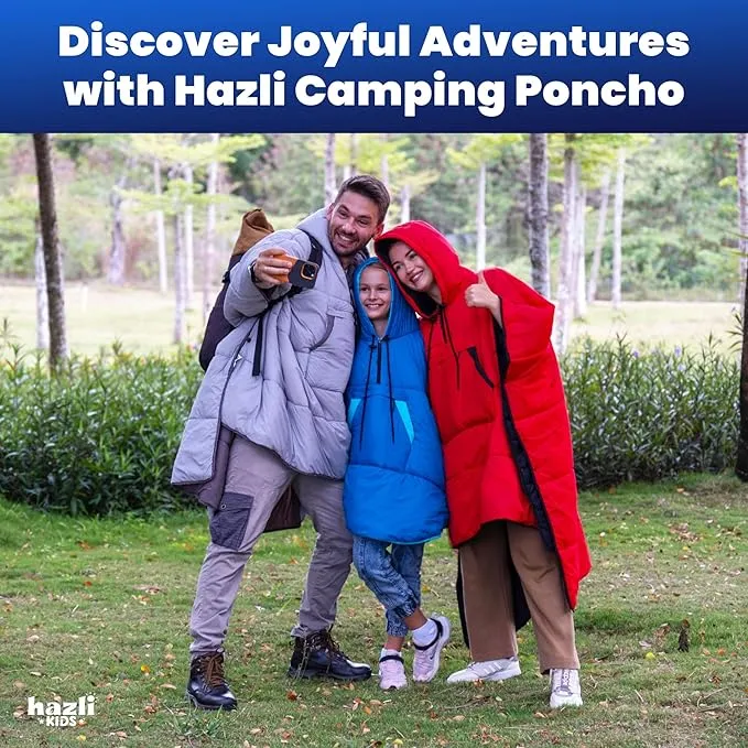 Comfortable Wearable Stadium Blanket - Camping Poncho Blanket - Large Outdoor Hooded Blanket Windproof Poncho Sports Blanket