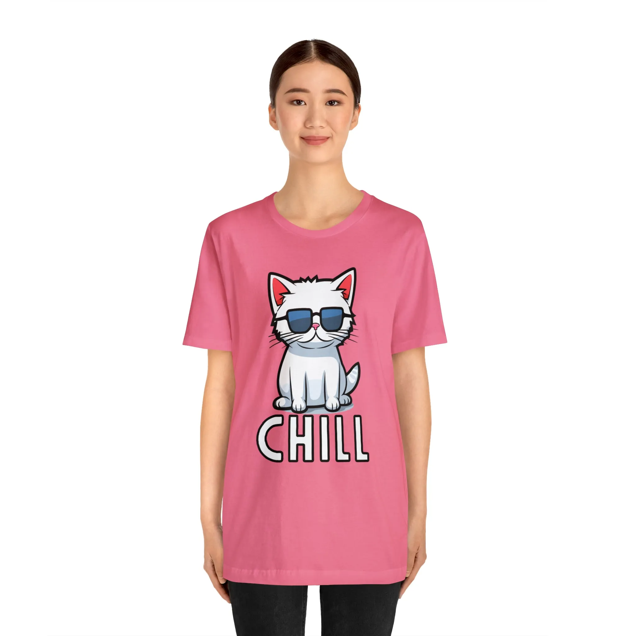 Cool Cat T-Shirt | White Kitten with Sunglasses Tee |  Bella Canvas 3001 Unisex |  Love my Cat Short Sleeve Tshirt