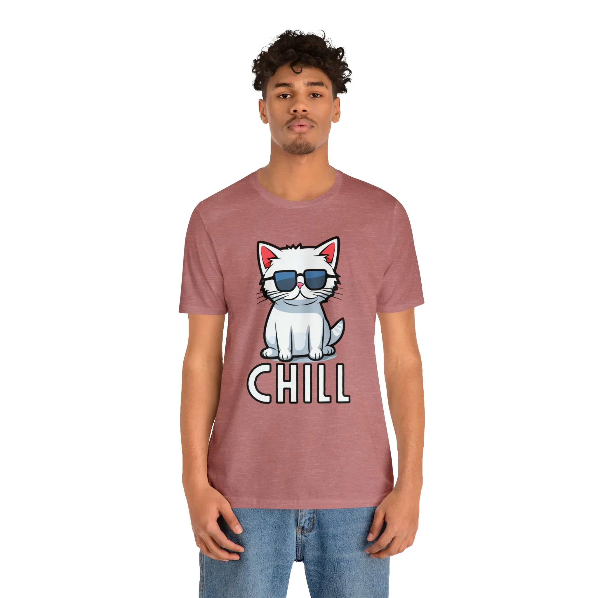 Cool Cat T-Shirt | White Kitten with Sunglasses Tee |  Bella Canvas 3001 Unisex |  Love my Cat Short Sleeve Tshirt
