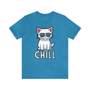 Cool Cat T-Shirt | White Kitten with Sunglasses Tee |  Bella Canvas 3001 Unisex |  Love my Cat Short Sleeve Tshirt