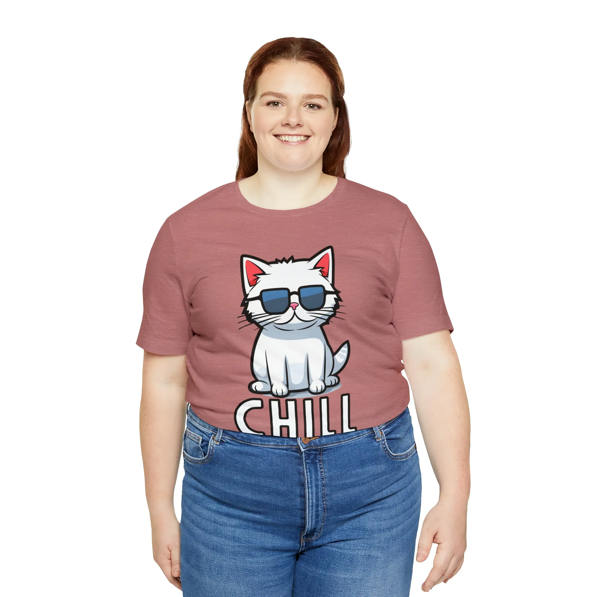 Cool Cat T-Shirt | White Kitten with Sunglasses Tee |  Bella Canvas 3001 Unisex |  Love my Cat Short Sleeve Tshirt
