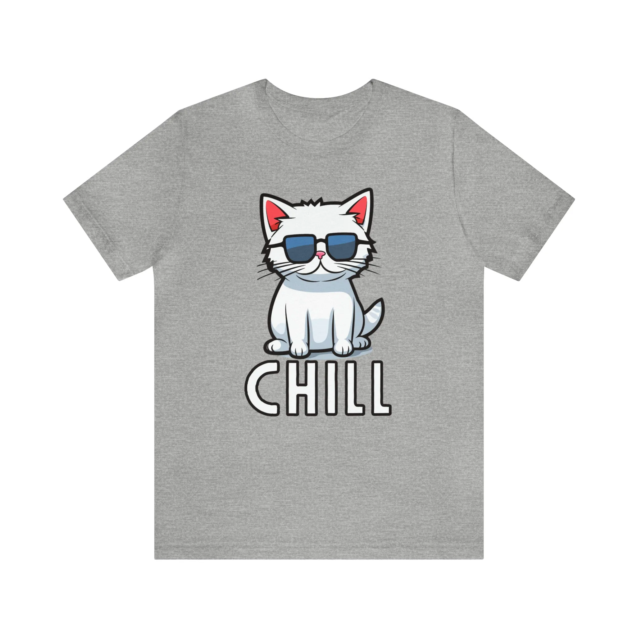 Cool Cat T-Shirt | White Kitten with Sunglasses Tee |  Bella Canvas 3001 Unisex |  Love my Cat Short Sleeve Tshirt