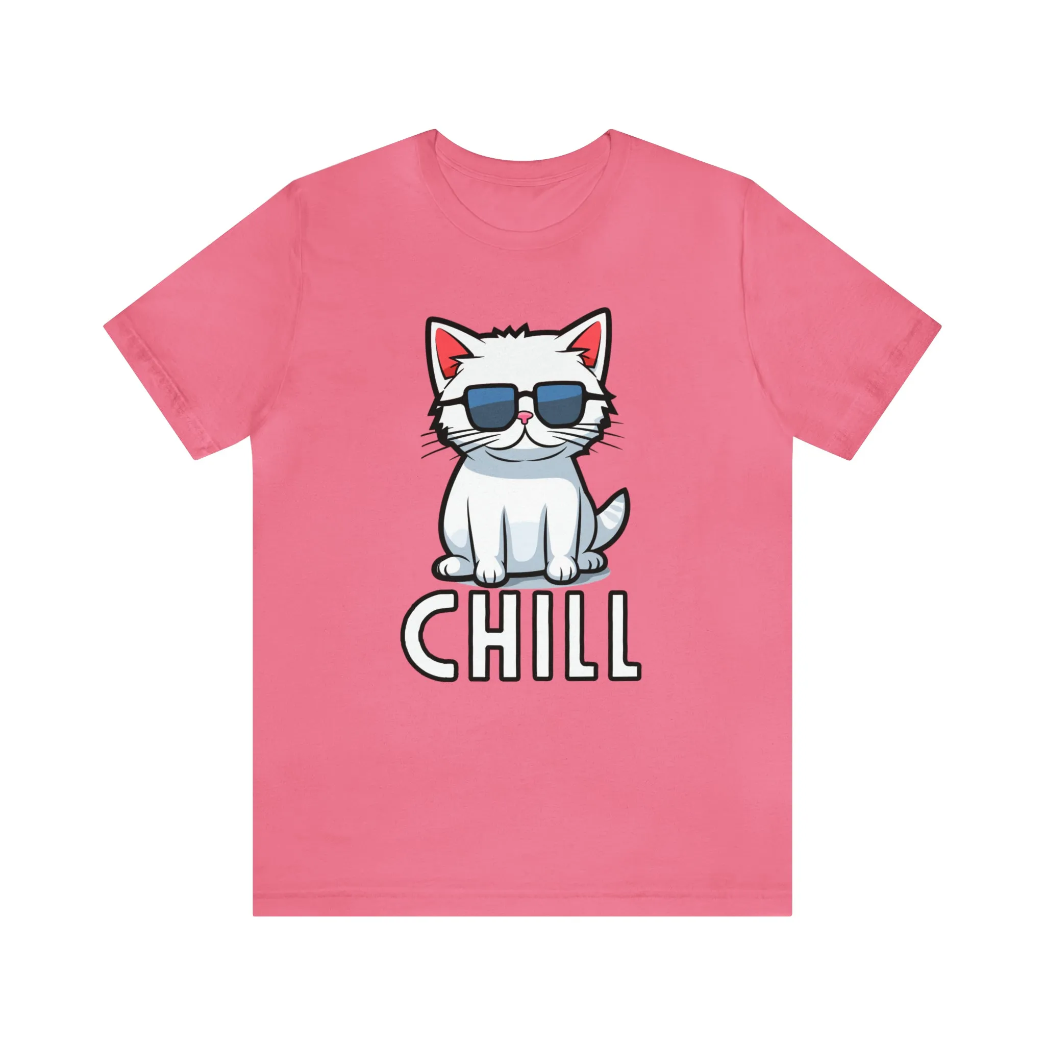 Cool Cat T-Shirt | White Kitten with Sunglasses Tee |  Bella Canvas 3001 Unisex |  Love my Cat Short Sleeve Tshirt