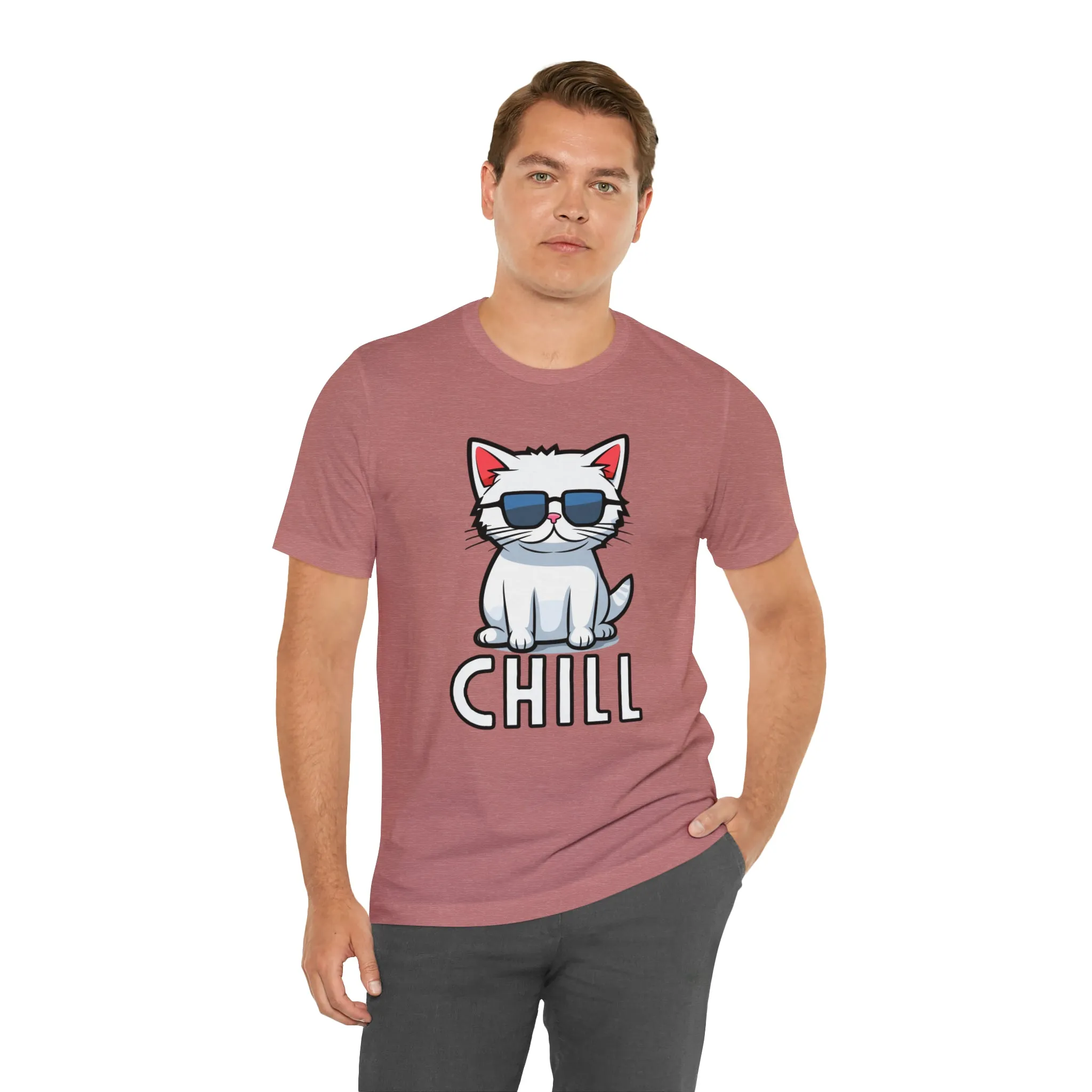 Cool Cat T-Shirt | White Kitten with Sunglasses Tee |  Bella Canvas 3001 Unisex |  Love my Cat Short Sleeve Tshirt