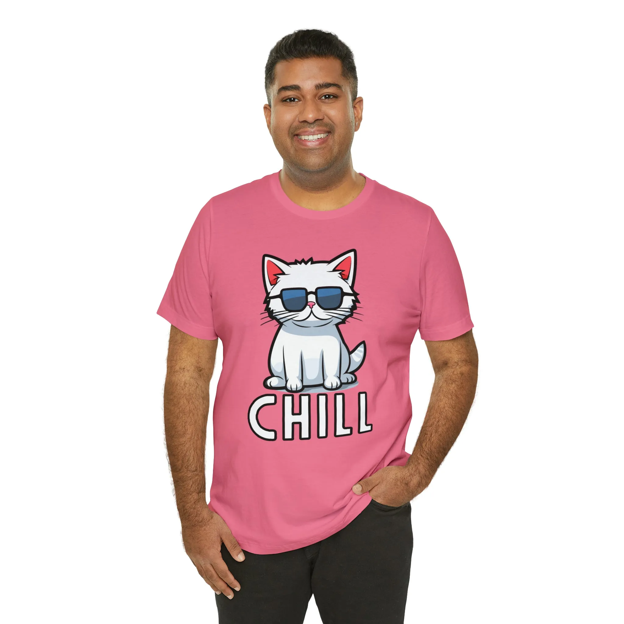 Cool Cat T-Shirt | White Kitten with Sunglasses Tee |  Bella Canvas 3001 Unisex |  Love my Cat Short Sleeve Tshirt