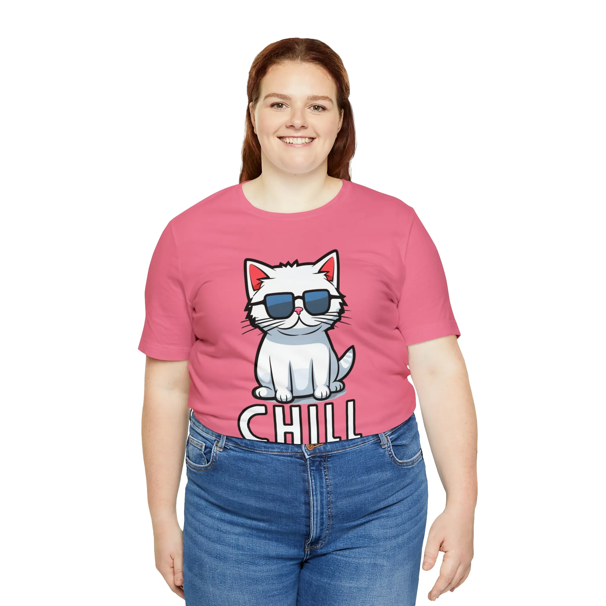Cool Cat T-Shirt | White Kitten with Sunglasses Tee |  Bella Canvas 3001 Unisex |  Love my Cat Short Sleeve Tshirt