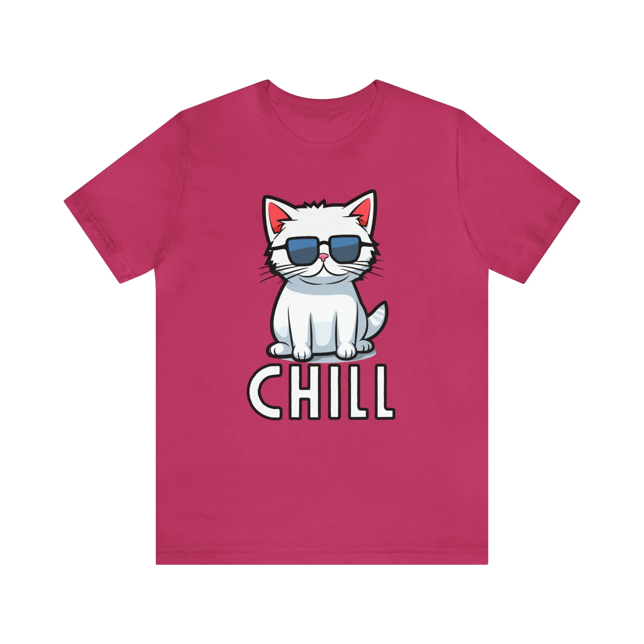 Cool Cat T-Shirt | White Kitten with Sunglasses Tee |  Bella Canvas 3001 Unisex |  Love my Cat Short Sleeve Tshirt