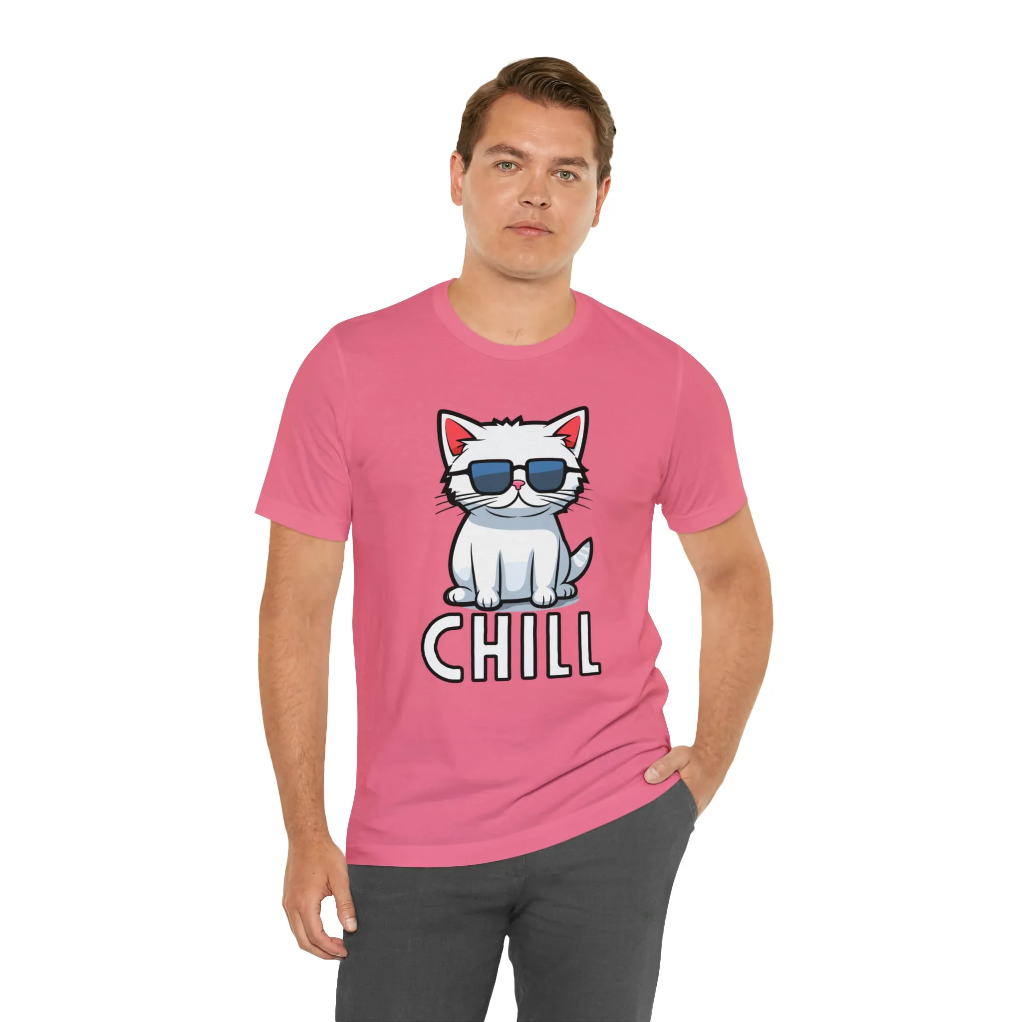 Cool Cat T-Shirt | White Kitten with Sunglasses Tee |  Bella Canvas 3001 Unisex |  Love my Cat Short Sleeve Tshirt
