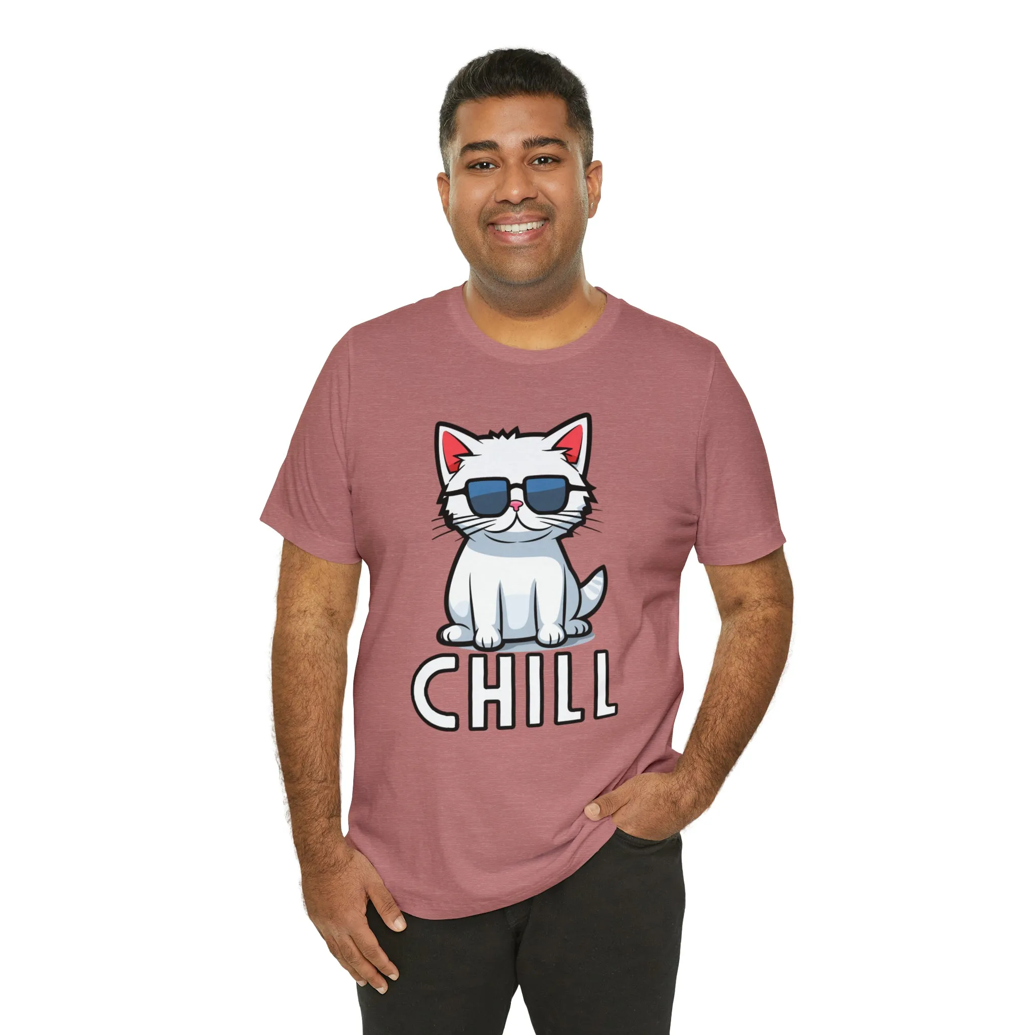 Cool Cat T-Shirt | White Kitten with Sunglasses Tee |  Bella Canvas 3001 Unisex |  Love my Cat Short Sleeve Tshirt