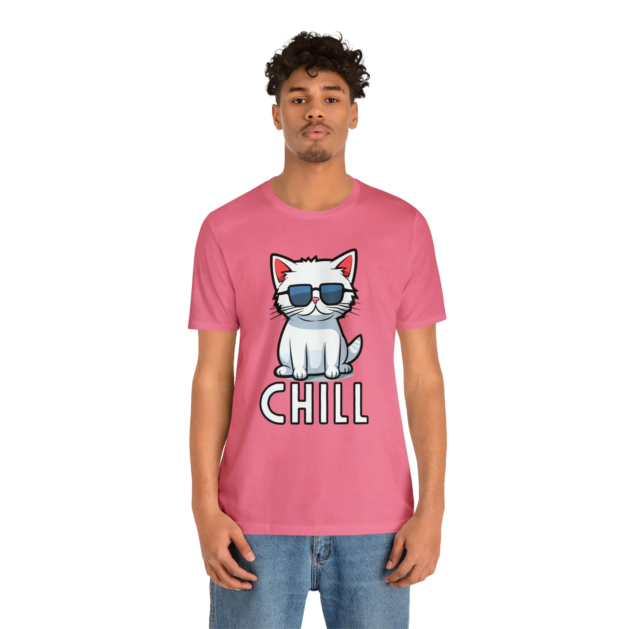 Cool Cat T-Shirt | White Kitten with Sunglasses Tee |  Bella Canvas 3001 Unisex |  Love my Cat Short Sleeve Tshirt